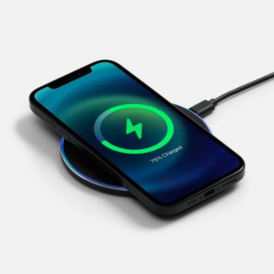 Беспроводное зарядное устройство с подсветкой Lightcore, черное-0