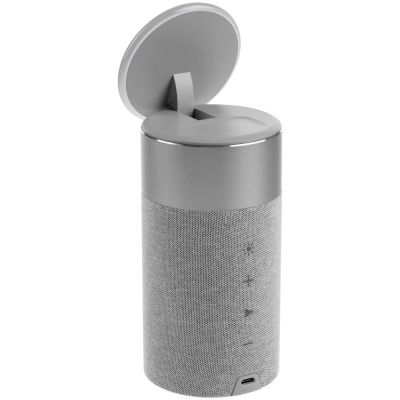 Колонка c беспроводной зарядкой и подсветкой Charge House, серая-6