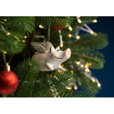 Фарфоровая елочная игрушка Piggy Wingy-1