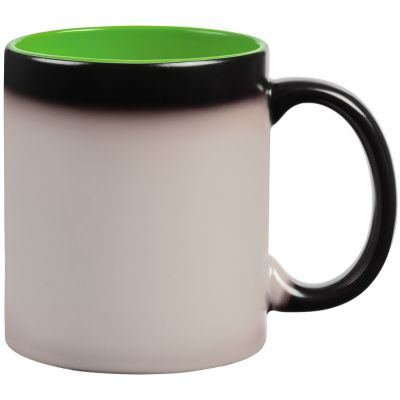 Кружка-хамелеон On Display, матовая, черная с зеленым-4