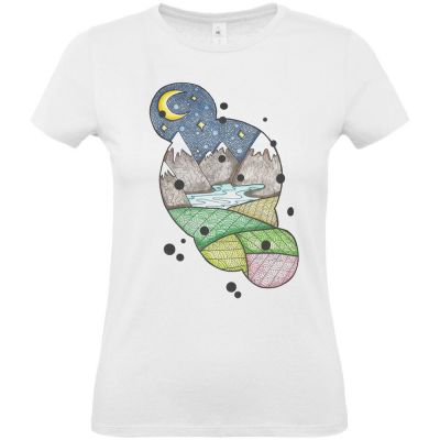 Футболка женская «Горы», белая-1