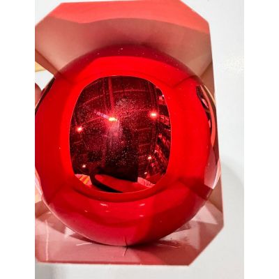 Оформительский шар Finery, 10 см, глянцевый красный-4