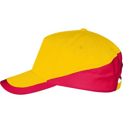 Бейсболка Booster, желтая с красным-0