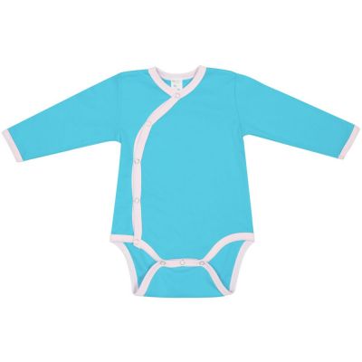 Боди детское Baby Prime, бирюзовое с розовым-0