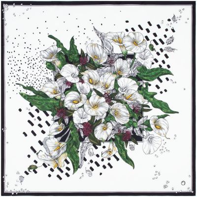 Платок шелковый Delicate, каллы-0