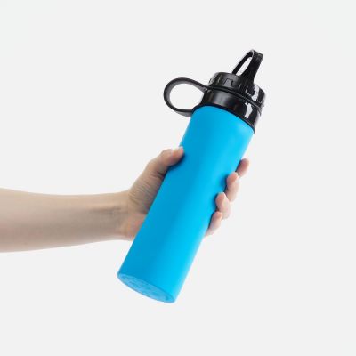 Складная бутылка для воды Langfossen, голубая-5