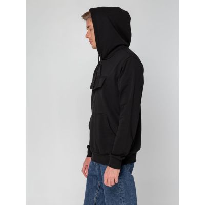 Худи унисекс с карманом на груди Chest Pocket, черное-11