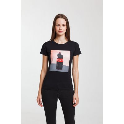 Футболка женская «Кола», черная-0