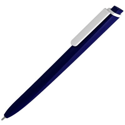Ручка шариковая Pigra P02 Mat, темно-синяя с белым-0