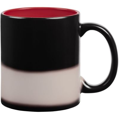 Кружка-хамелеон On Display, матовая, черная с красным-2