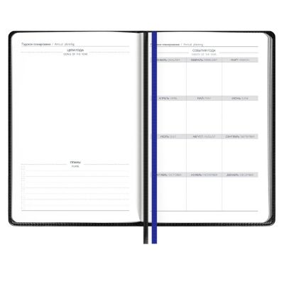 Ежедневник Alanis, недатированный, черный с синим-1