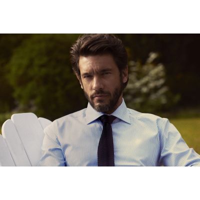 Рубашка мужская в полоску Reno, серая-1