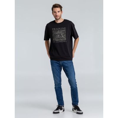 Футболка оверсайз Deadline, черная-0