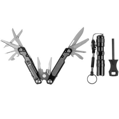 Набор Forster: мультиинструмент, фонарик, огниво, черный-2