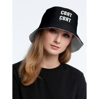 Панама «Свят-свят» двусторонняя, черная с серым-1