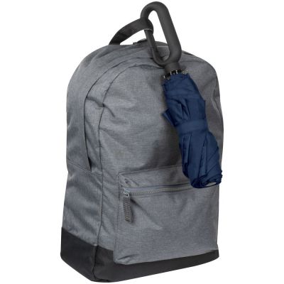 Зонт складной Hoopy с ручкой-карабином, темно-синий-4