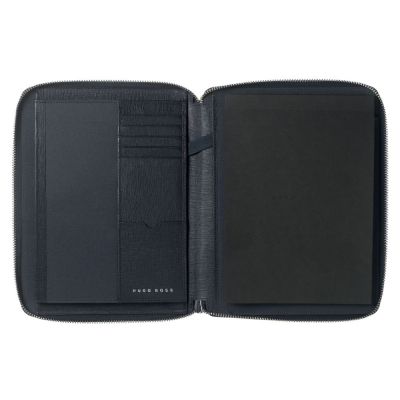 Набор Hugo Boss: папка c блокнотом А4 и ручка, темно-синий-2