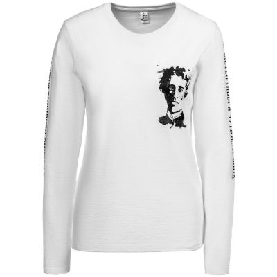 Футболка женская с длинным рукавом «Блок», белая-1