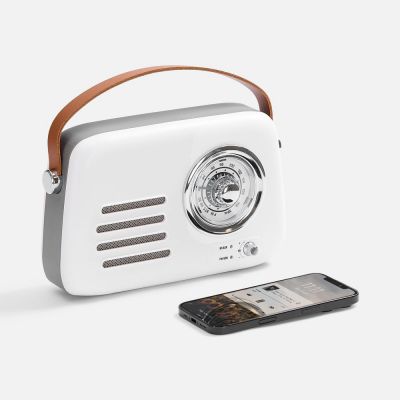Bluetooth-колонка с радио Retronica, белая-4