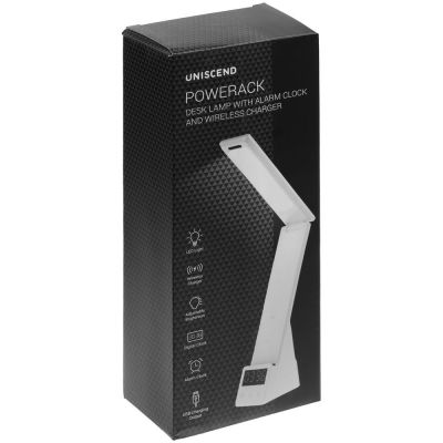 Лампа с беспроводной зарядкой смартфона и часов Powerack, белая-9