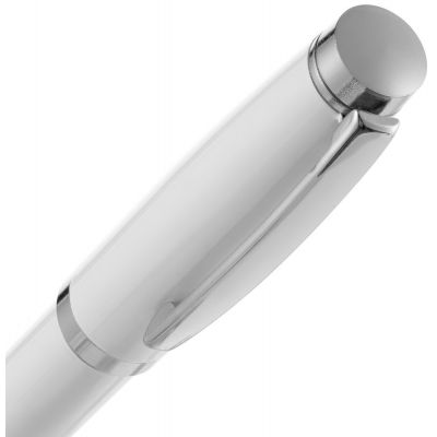 Ручка шариковая Letra Chrome, глянцевая, белая-3