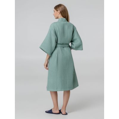 Халат вафельный женский Boho Kimono, зеленая мята-6