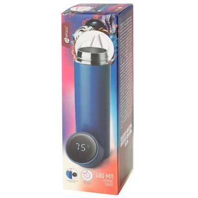 Термос с индикатором температуры Sense, синий-2