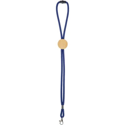 Шнурок для бейджа Tube Wood, синий-5