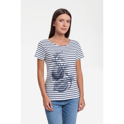 Футболка женская Grand Granat New, белая с синим-1