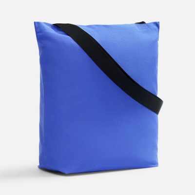 Шопер B5, синий с широкими черными ручками-0