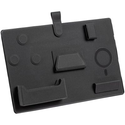 Настольный органайзер с беспроводной зарядкой Oiro, черный-0