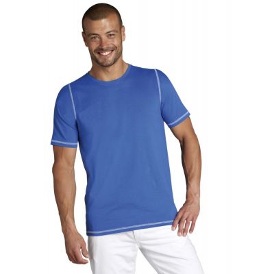 Футболка мужская с контрастной отделкой MUSTANG 150, белая с темно-синим-6