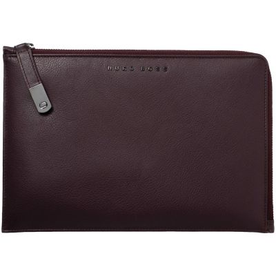 Набор Hugo Boss: конференц-папка с блокнотом А5 и ручка, бордовый-1