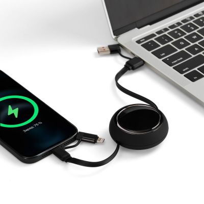 Складной кабель с переходниками pocketCoil, черный-0