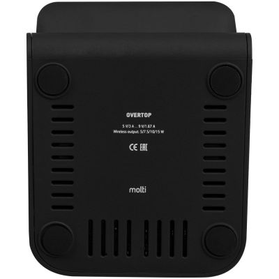 Беспроводное зарядное устройство с быстрой зарядкой Overtop, черное-6