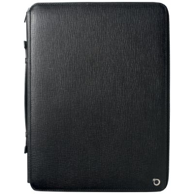 Папка на молнии c блокнотом А4 Tradition, черная-0