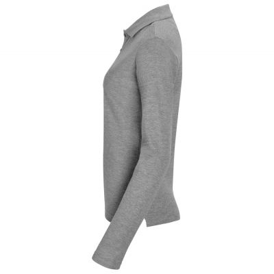 Рубашка поло женская с длинным рукавом Podium серый меланж-2