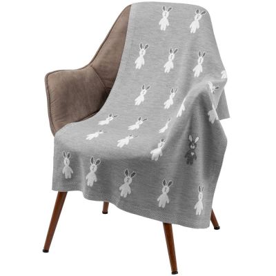 Плед детский с зайками Beastie Toys, серый-0