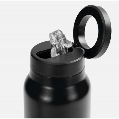 Термобутылка Magnus с магнитным держателем для телефона, черная-3