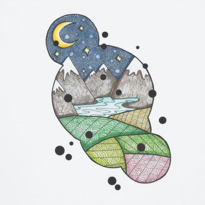 Футболка женская «Горы», белая-2