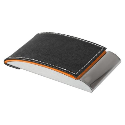 Визитница Prestige, черная с оранжевым-0