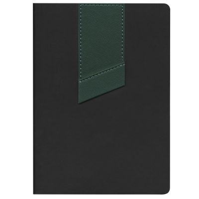 Ежедневник Bookmark, недатированный, черный с зеленым-1