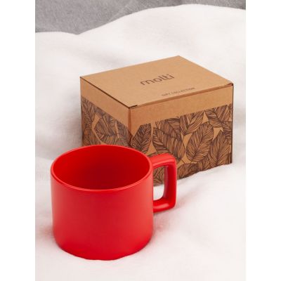 Чашка Jumbo в коробке матовая, красная-3