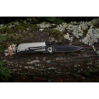 Нож складной с фонариком и огнивом Ster, серый-7