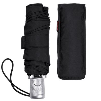 Складной зонт Alu Drop, 4 сложения, автомат, черный-2