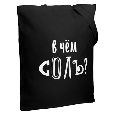 Холщовая сумка «В чем соль», черная-0
