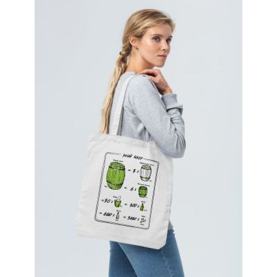 Холщовая сумка «Знай меру», молочно-белая-3