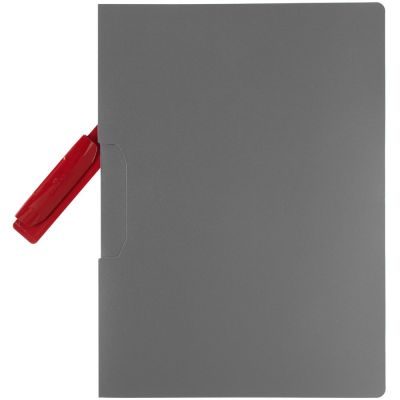Папка Duraswing Color, серая с красным клипом-1