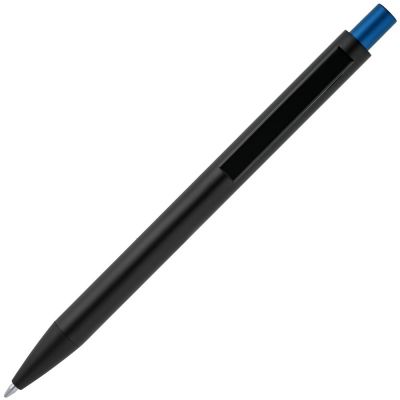 Ручка шариковая Chromatic, черная со светло-синим-2
