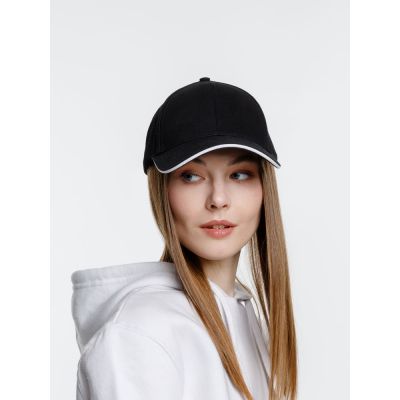 Бейсболка Spiker, черная с белым-8